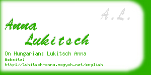 anna lukitsch business card